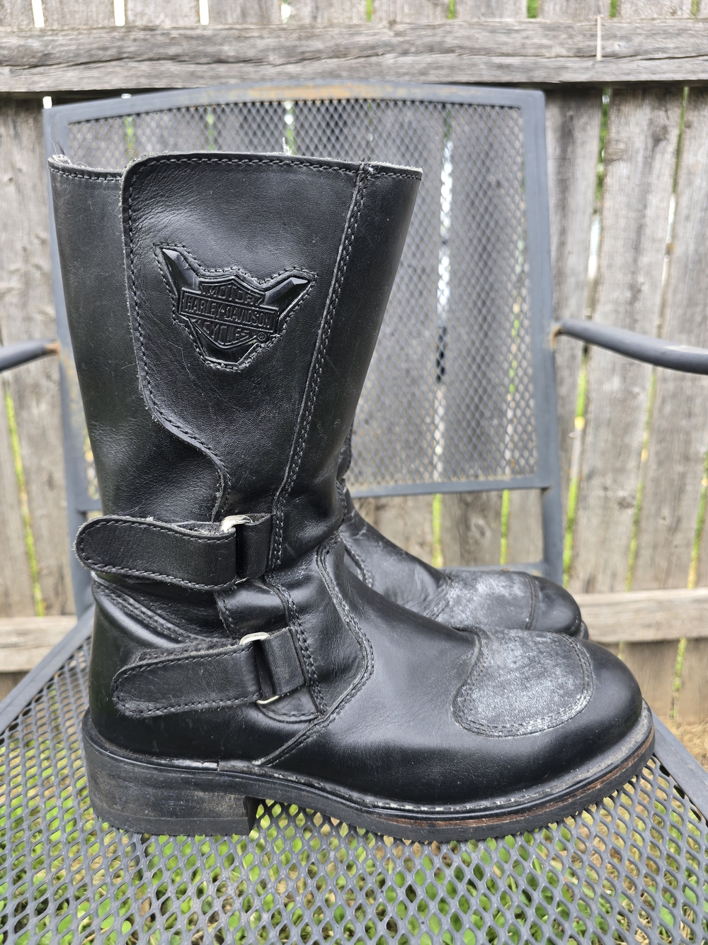 Harley-Davidson Black Leather Engineer/Biker Boots - Picture 3 of 9